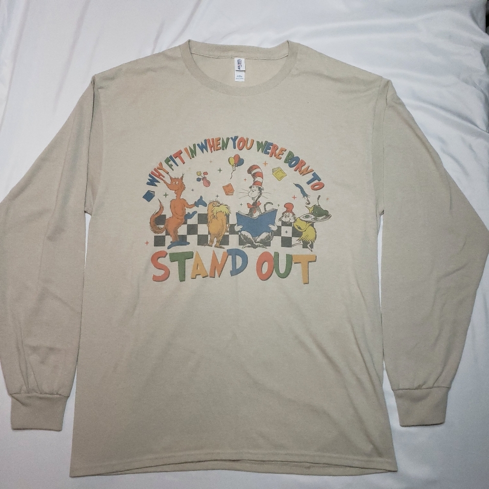Dr. Seuss Long Sleeve Tee with Graphic Design